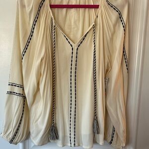 Liverpool Cream Blouse with Black Detailing